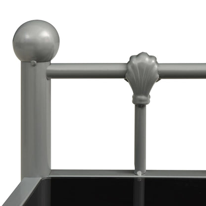 Comodino Grigio e Nero 45x34,5x60,5 cm in Metallo e Vetro - homemem39