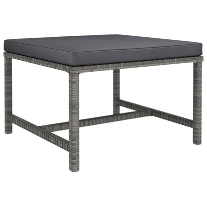 Poggiapiedi Modulare con Cuscino in Polyrattan Grigio - homemem39