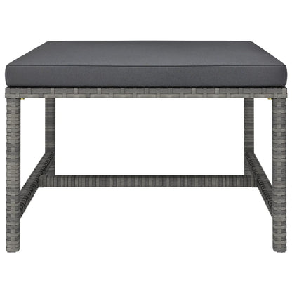 Poggiapiedi Modulare con Cuscino in Polyrattan Grigio - homemem39