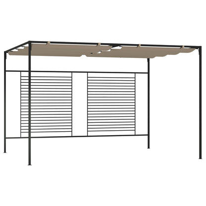 Gazebo con Tetto Retrattile 3x4x2,3 m Grigio Talpa 180 g/m² - homemem39