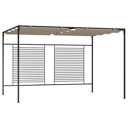 Gazebo con Tetto Retrattile 3x4x2,3 m Grigio Talpa 180 g/m² - homemem39