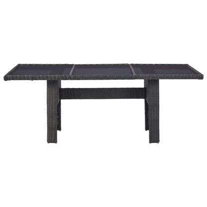 Set da Pranzo da Giardino 9 pz in Polyrattan Nero - homemem39