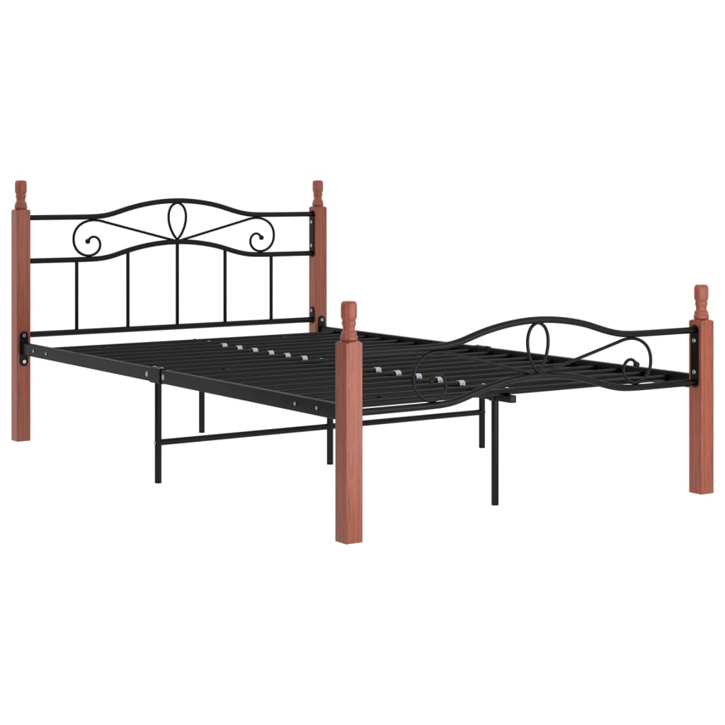 Giroletto in Metallo Nero e Legno Massello di Rovere 120x200 cm - homemem39