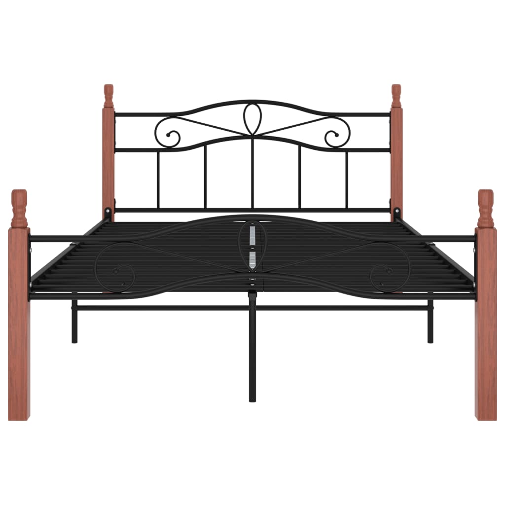 Giroletto in Metallo Nero e Legno Massello di Rovere 120x200 cm - homemem39