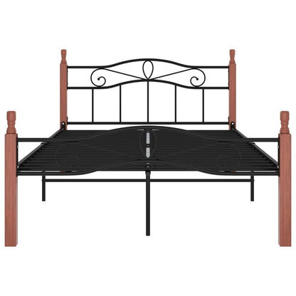 Giroletto in Metallo Nero e Legno Massello di Rovere 120x200 cm - homemem39