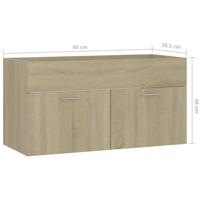 Mobile Sottolavabo Rovere Sonoma 90x38,5x46 cm in Truciolato - homemem39