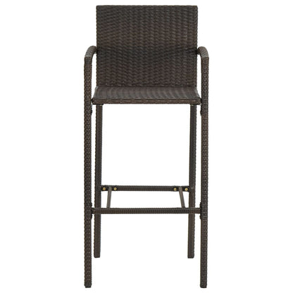 Set Bar da Giardino 3 pz con Braccioli in Polyrattan Marrone - homemem39