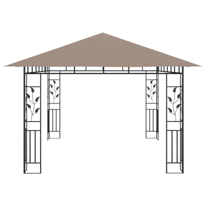 Gazebo con Zanzariera Luci LED 4x3x2,73 m Grigio Talpa - homemem39
