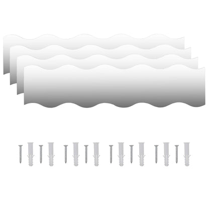 Specchi da Parete 4 pz 110x23 cm Vetro a Onda - homemem39