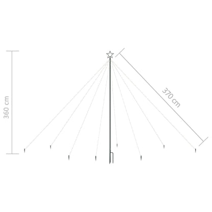 Luci per Albero Natale Interni Esterni 576 LED Blu 3,6 m - homemem39