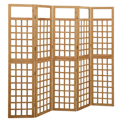 Divisorio a 5 Pannelli in Legno Massello di Abete 201,5x180 cm - homemem39