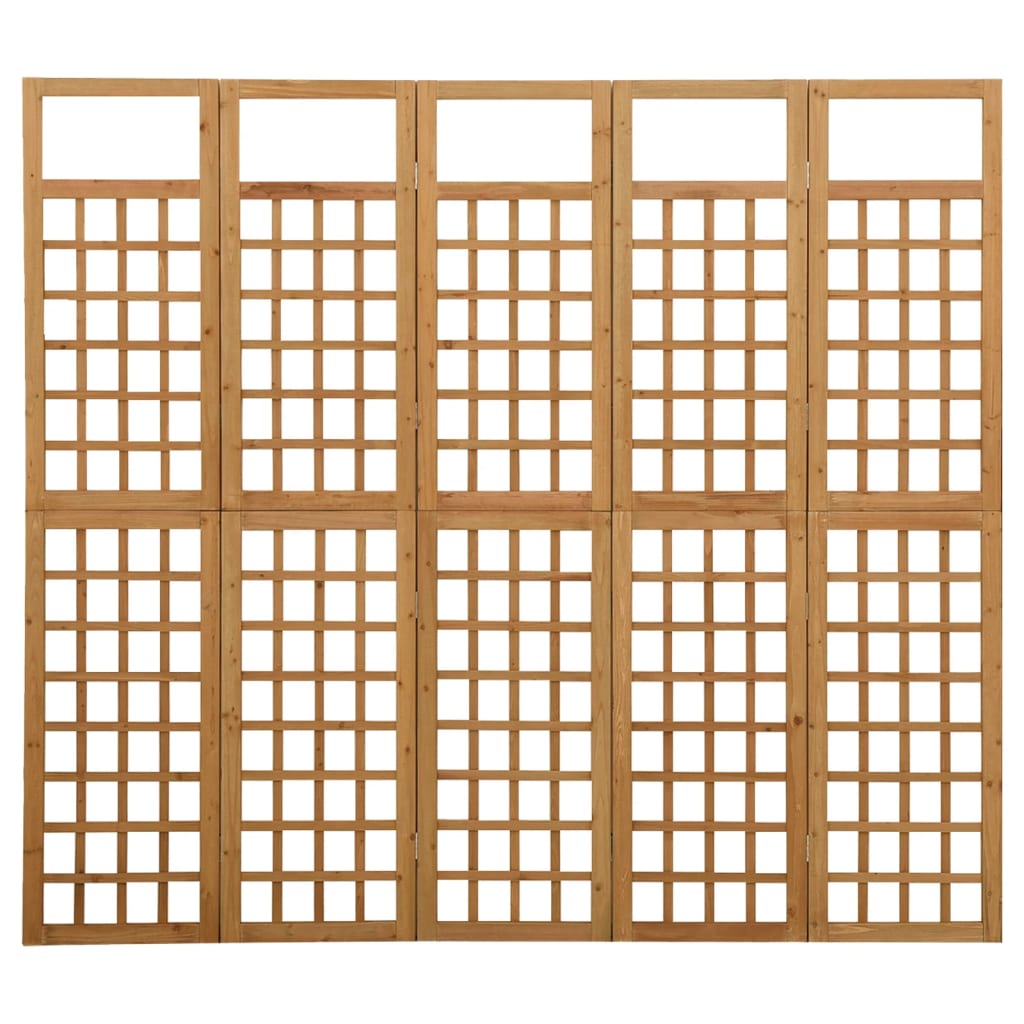Divisorio a 5 Pannelli in Legno Massello di Abete 201,5x180 cm - homemem39