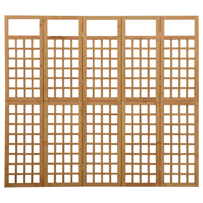 Divisorio a 5 Pannelli in Legno Massello di Abete 201,5x180 cm - homemem39