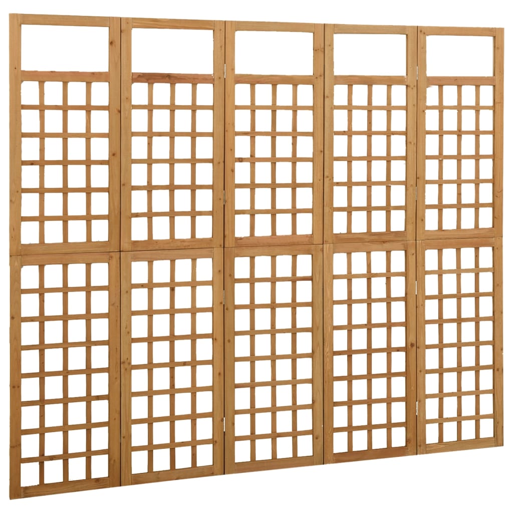 Divisorio a 5 Pannelli in Legno Massello di Abete 201,5x180 cm - homemem39