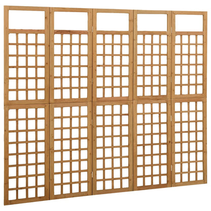 Divisorio a 5 Pannelli in Legno Massello di Abete 201,5x180 cm - homemem39