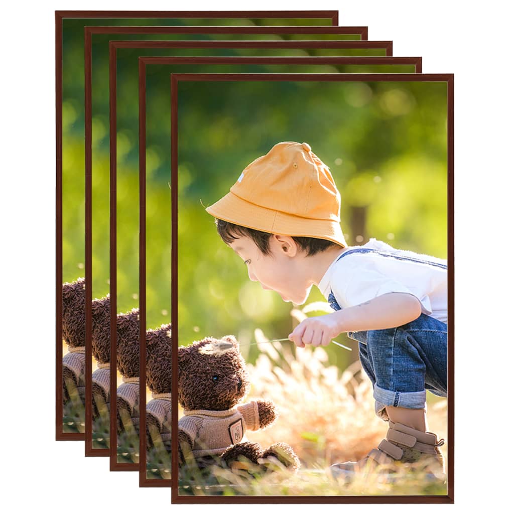 Cornici Foto Collage 5 pz a Muro o Tavolo Bronzo 59,4x84 cm MDF - homemem39