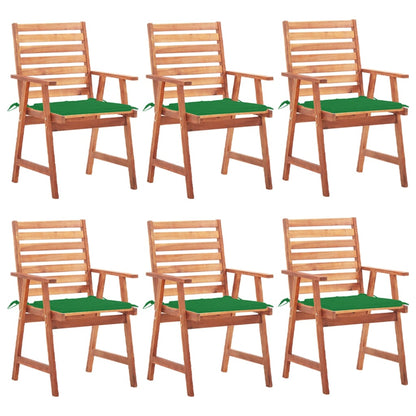 Sedie da Pranzo da Esterni con Cuscini 6 pz Massello di Acacia - homemem39