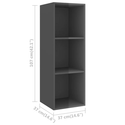 Set Mobile TV 4 pz Grigio Lucido in Truciolato - homemem39