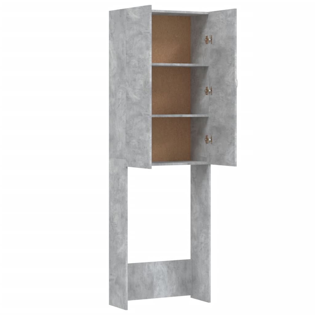 Mobile per Lavatrice Grigio Cemento 64x25,5x190cm - homemem39