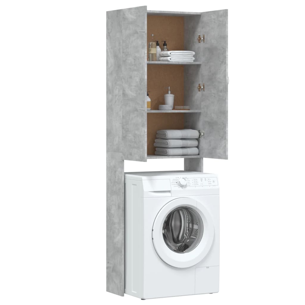 Mobile per Lavatrice Grigio Cemento 64x25,5x190cm - homemem39
