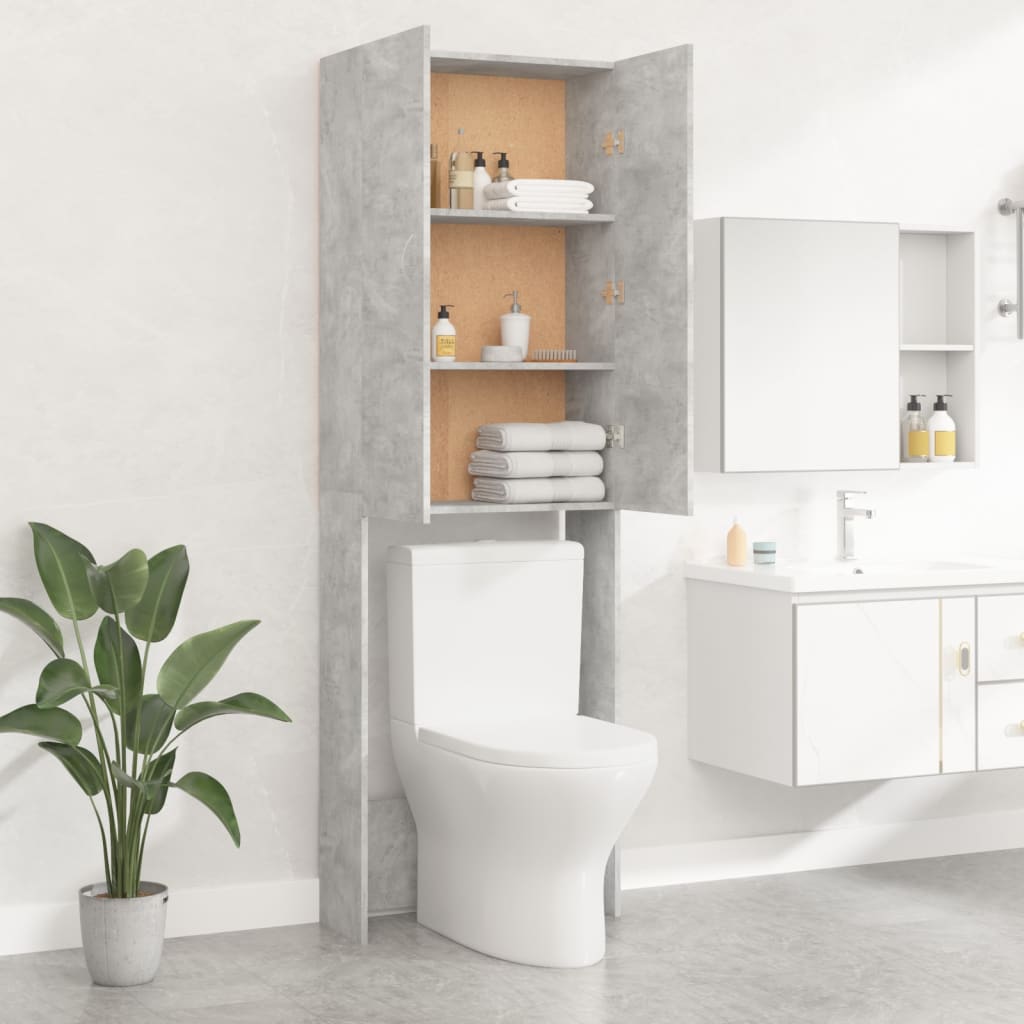 Mobile per Lavatrice Grigio Cemento 64x25,5x190cm - homemem39