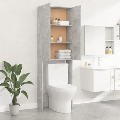 Mobile per Lavatrice Grigio Cemento 64x25,5x190cm - homemem39