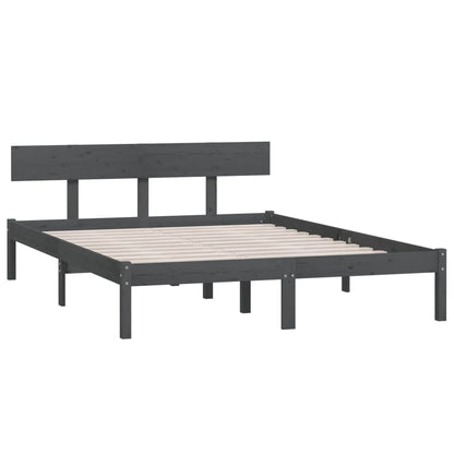 Giroletto Grigio in Legno Massello di Pino 150x200 cm UK King - homemem39