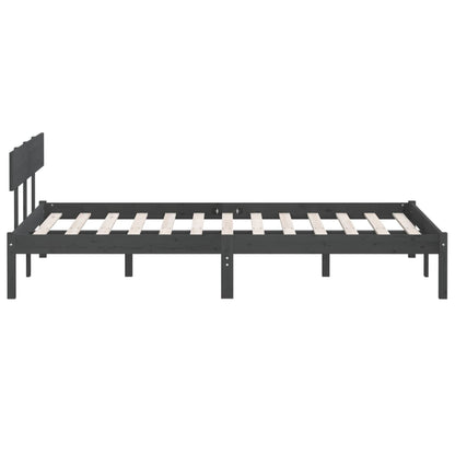 Giroletto Grigio in Legno Massello di Pino 150x200 cm UK King - homemem39
