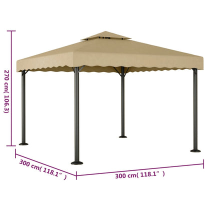 Gazebo Tortora 3x3 m Alluminio e Acciaio - homemem39