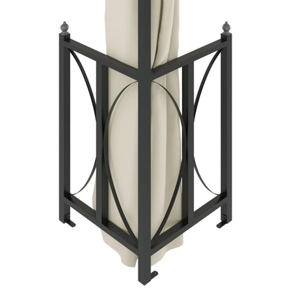 Gazebo con Teli Laterali e Doppio Tetto 3x4 m Crema - homemem39