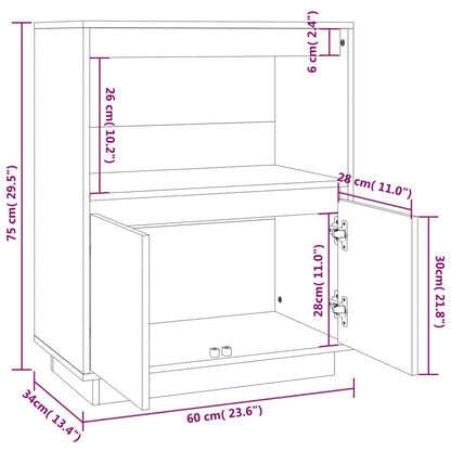 Credenza 60x34x75 cm in Legno Massello di Pino - homemem39