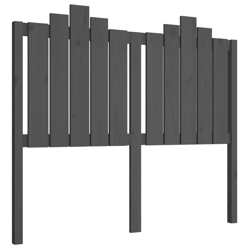 Testiera per Letto Grigia 126x4x110cm in Legno Massello di Pino - homemem39