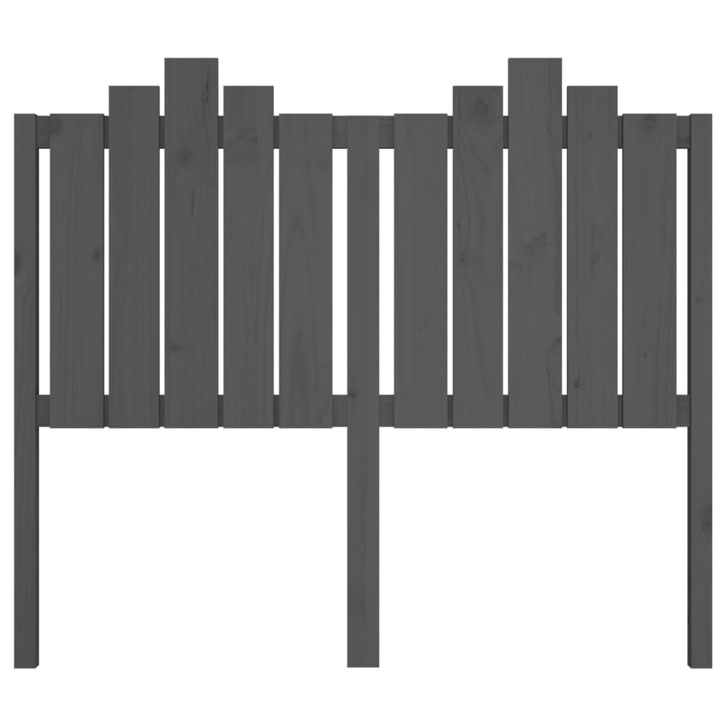 Testiera per Letto Grigia 126x4x110cm in Legno Massello di Pino - homemem39