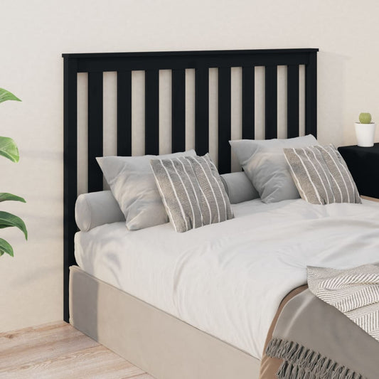 Testiera per Letto Nera 146x6x101 cm in Legno Massello di Pino - homemem39