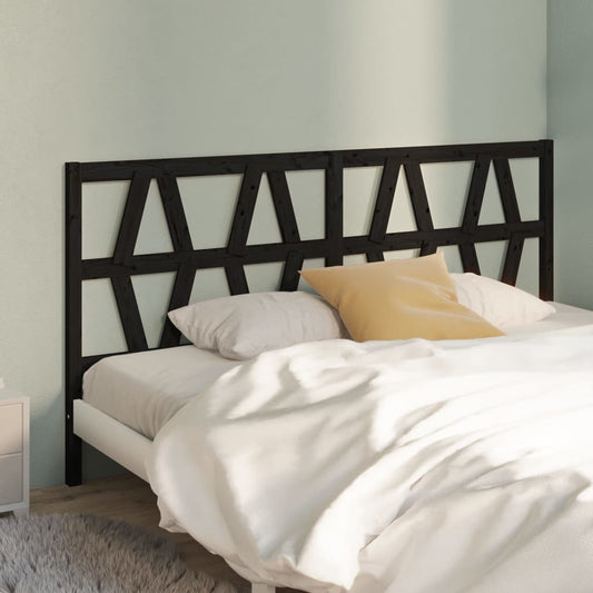 Testiera per Letto Nera 206x4x100 cm in Legno Massello di Pino - homemem39