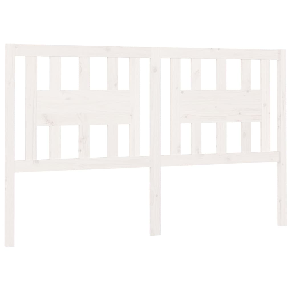Testiera per Letto Bianca 186x4x100cm in Legno Massello di Pino - homemem39