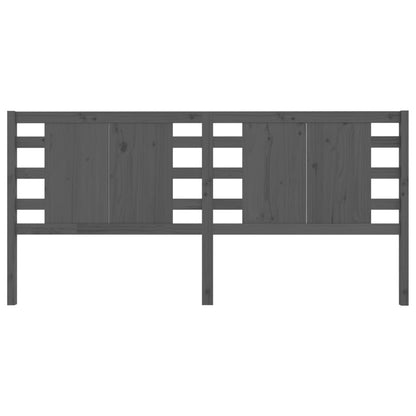 Testiera per Letto Grigia 206x4x100cm in Legno Massello di Pino - homemem39