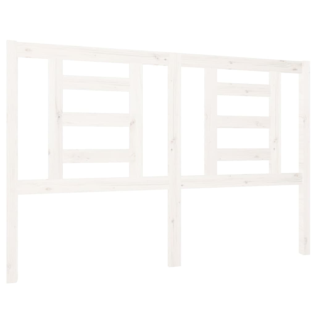 Testiera per Letto Bianca 126x4x100cm in Legno Massello di Pino - homemem39