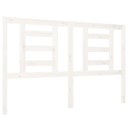 Testiera per Letto Bianca 126x4x100cm in Legno Massello di Pino - homemem39
