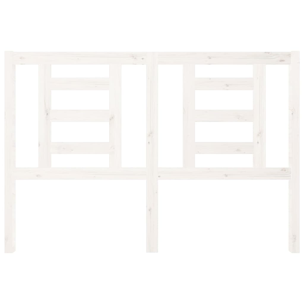 Testiera per Letto Bianca 126x4x100cm in Legno Massello di Pino - homemem39