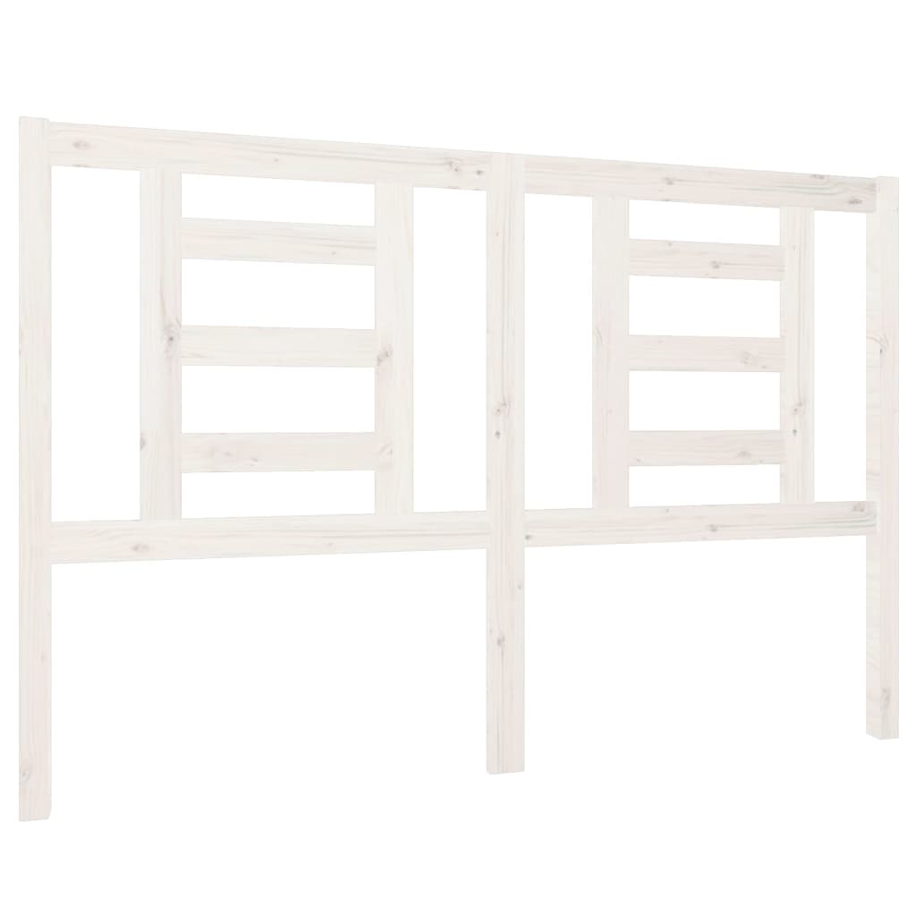 Testiera per Letto Bianca 146x4x100cm in Legno Massello di Pino - homemem39