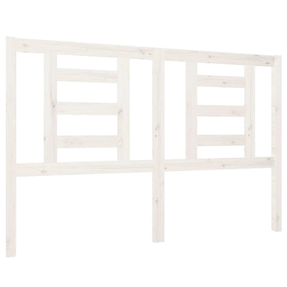 Testiera per Letto Bianca 146x4x100cm in Legno Massello di Pino - homemem39