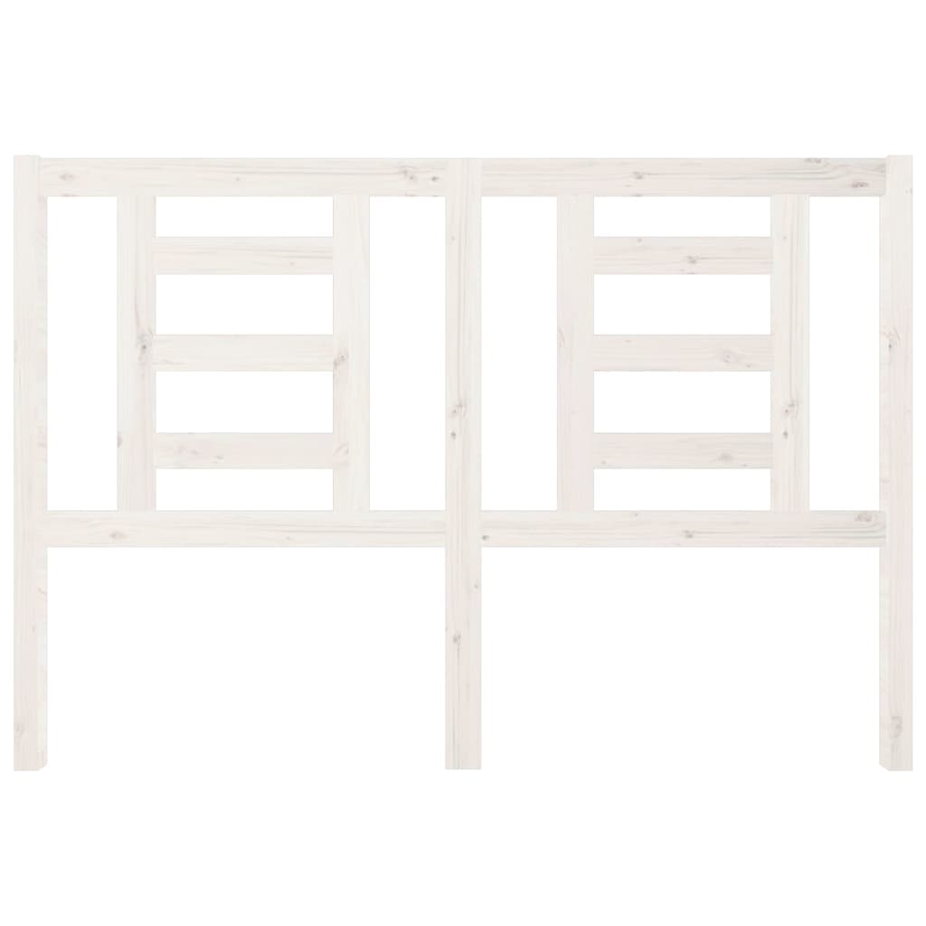 Testiera per Letto Bianca 146x4x100cm in Legno Massello di Pino - homemem39