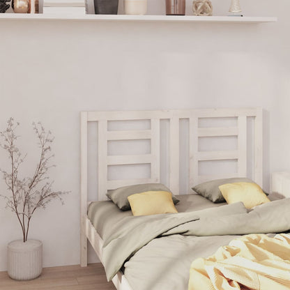 Testiera per Letto Bianca 146x4x100cm in Legno Massello di Pino - homemem39