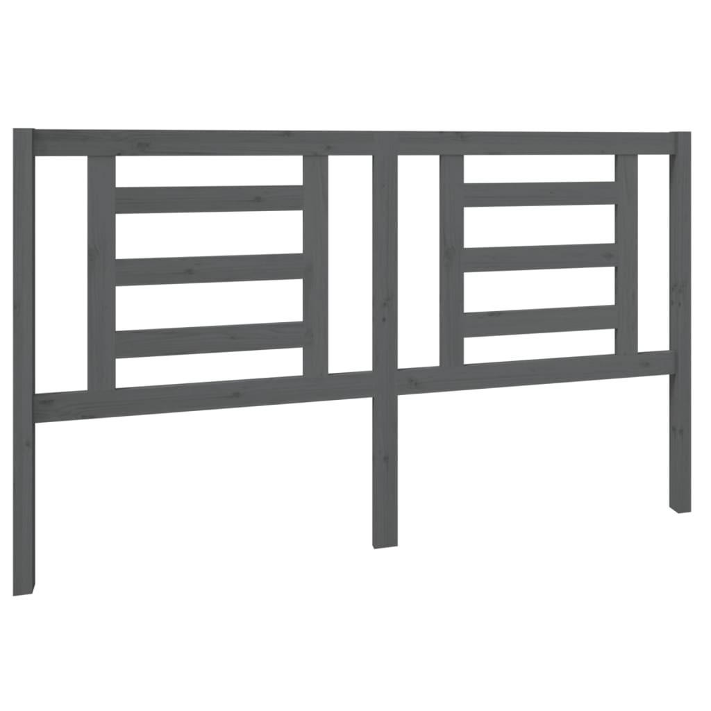 Testiera per Letto Grigia 166x4x100cm in Legno Massello di Pino - homemem39