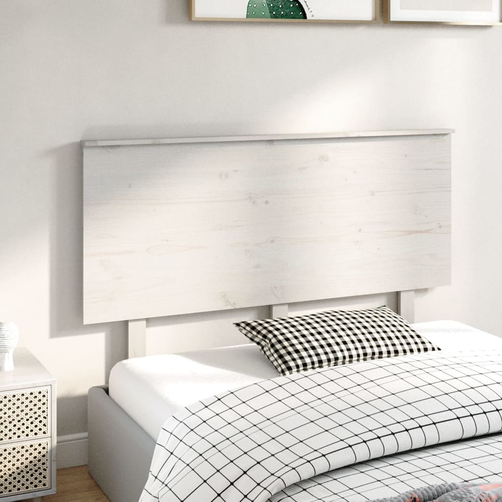 Testiera per Letto Bianca 139x6x82,5 cm Legno Massello di Pino - homemem39