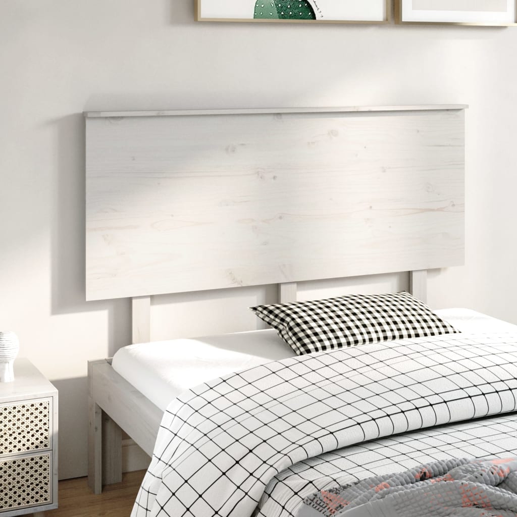 Testiera per Letto Bianca 139x6x82,5 cm Legno Massello di Pino - homemem39