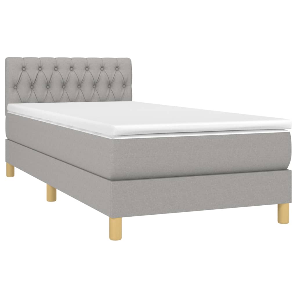 Giroletto a Molle con Materasso Grigio Chiaro 80x200 cm Tessuto - homemem39