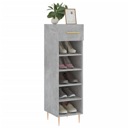 Scarpiera Grigio Cemento 30x35x105 cm in Legno Multistrato - homemem39