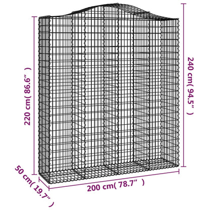 Cesti Gabbioni ad Arco 7 pz 200x50x220/240 cm Ferro Zincato - homemem39